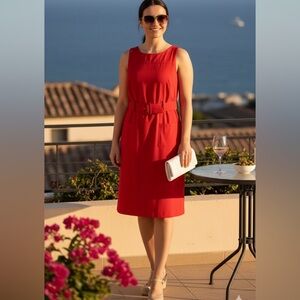 Coral Midi Dress